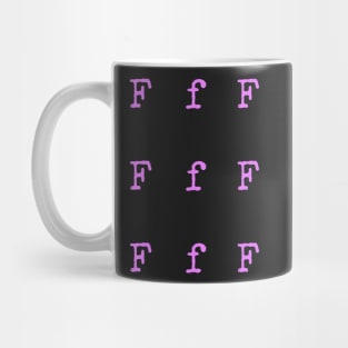 Pink Typewriter Letter F Mug